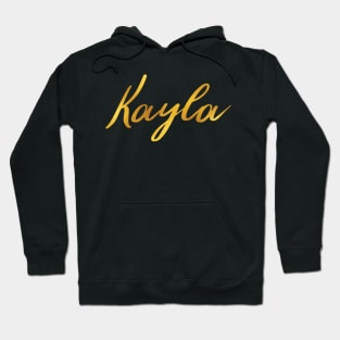 Kayla Name Hand Lettering in Faux Gold Letters Hoodie